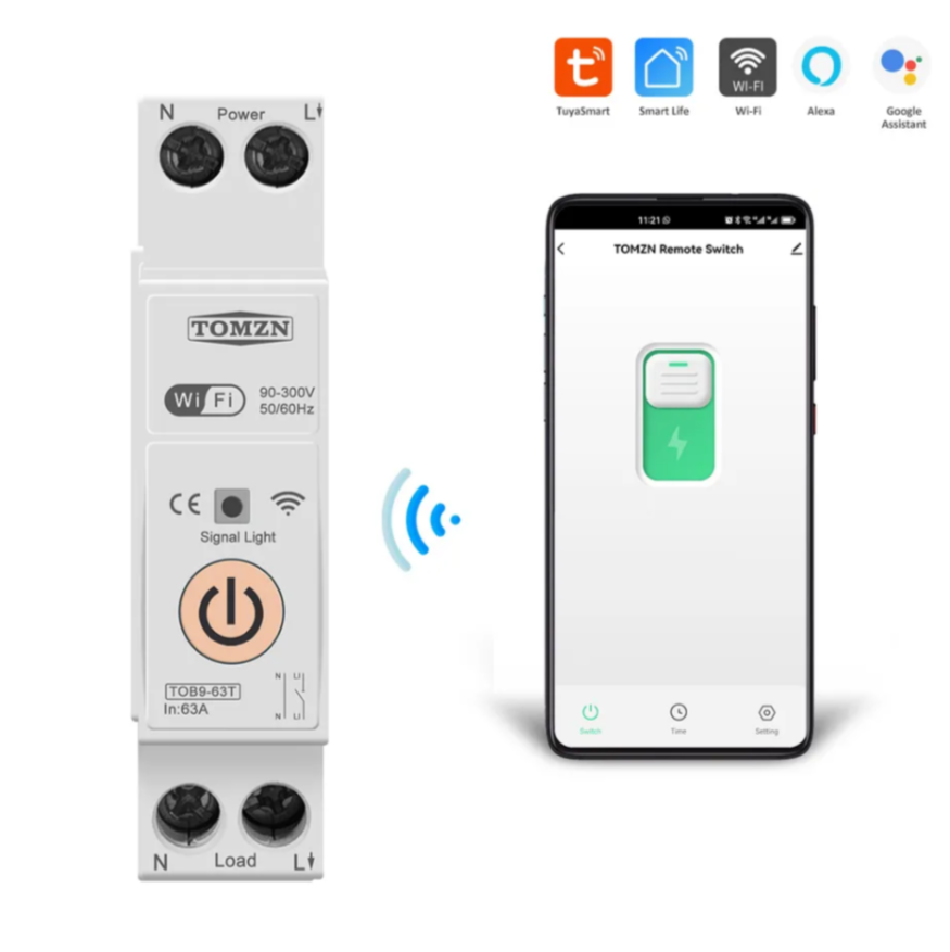 TOMZN TOB9-63T WiFi 63A Smart Circuit Breaker Wireless Remote Control Switch in Pakistan