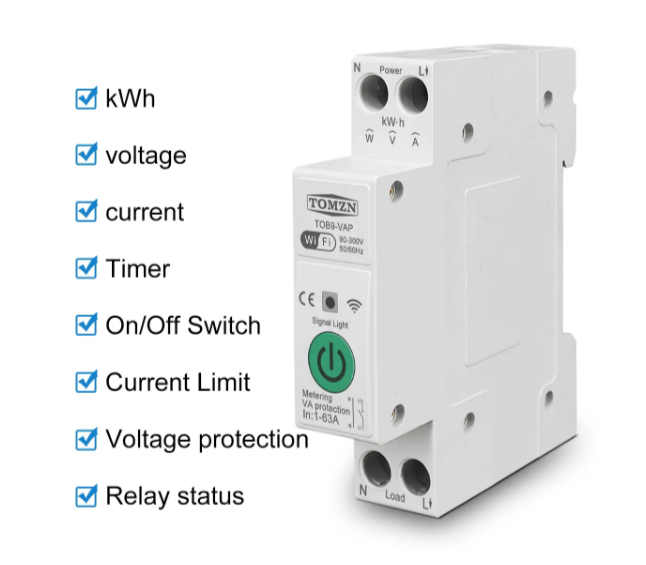 TOMZN TOB9-VAP WiFi 63A Smart Circuit Breaker Wireless Remote Control Switch in Pakistan
