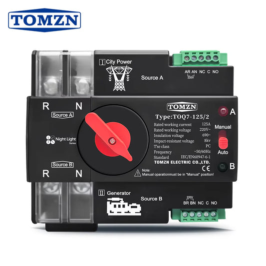 TOMZN TOQ7 AC Single Phase Dual Power Automatic Transfer Switch ATS in Pakistan