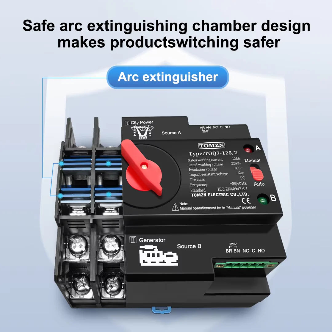 TOMZN TOQ7 AC Single Phase Dual Power Automatic Transfer Switch ATS in Pakistan