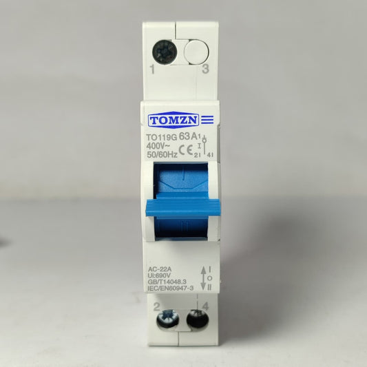 TOMZN 63A MTS Dual Power Manual Transfer Isolating Switch in Pakistan