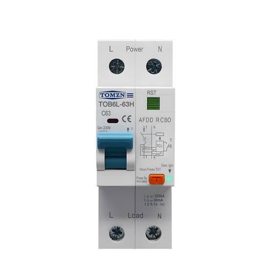 TOMZN TOB6L-63H AFDD RCBO Short-Circuit Overload Protection in Pakistan