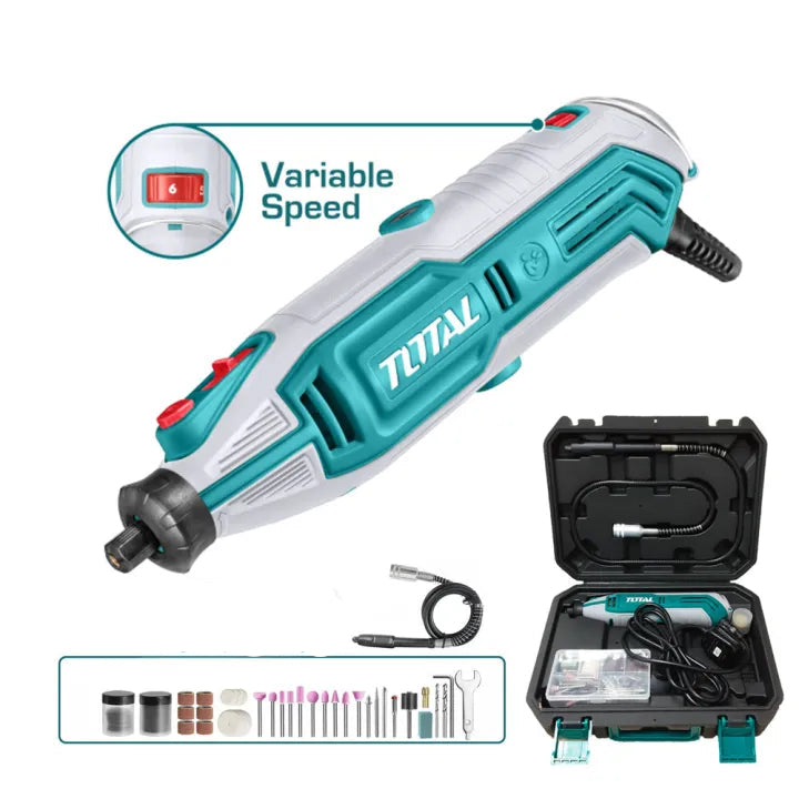 TOTAL TG513326 130W Mini Grinder 3.2mm Electric Rotary Tool Drill Bit Set in Pakistan