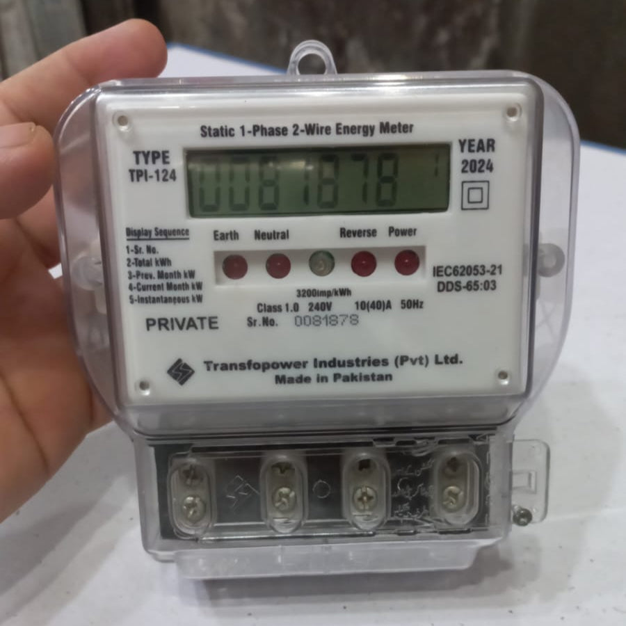 TRANSFOPOWER Single Phase Energy Meter in Pakistan – industryparts.pk