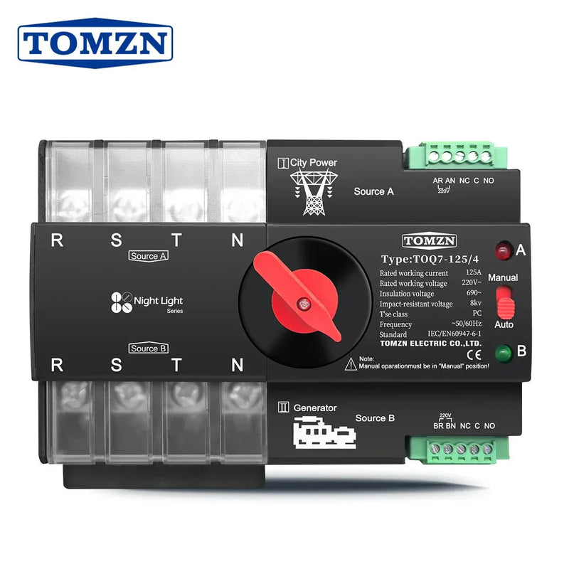 TOMZN TOQ7 AC Single Phase Dual Power Automatic Transfer Switch ATS in Pakistan