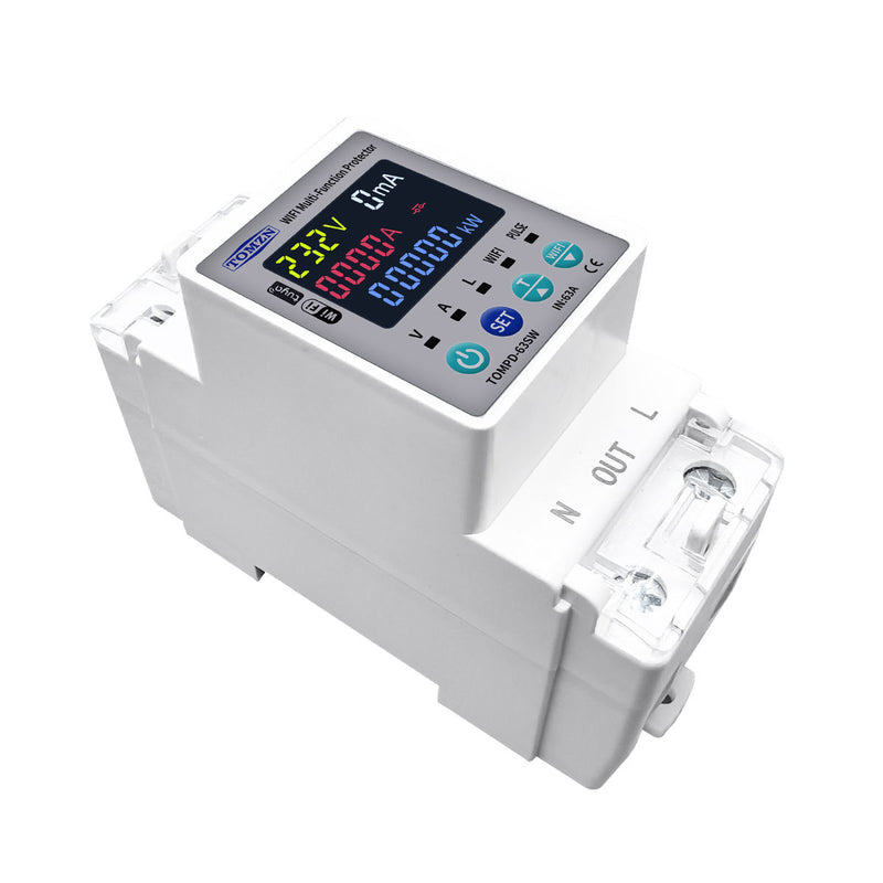 Tomzn TOMPD 63SW- 63A WIFI Protector with voltage current and leakage protection Mini 10in1