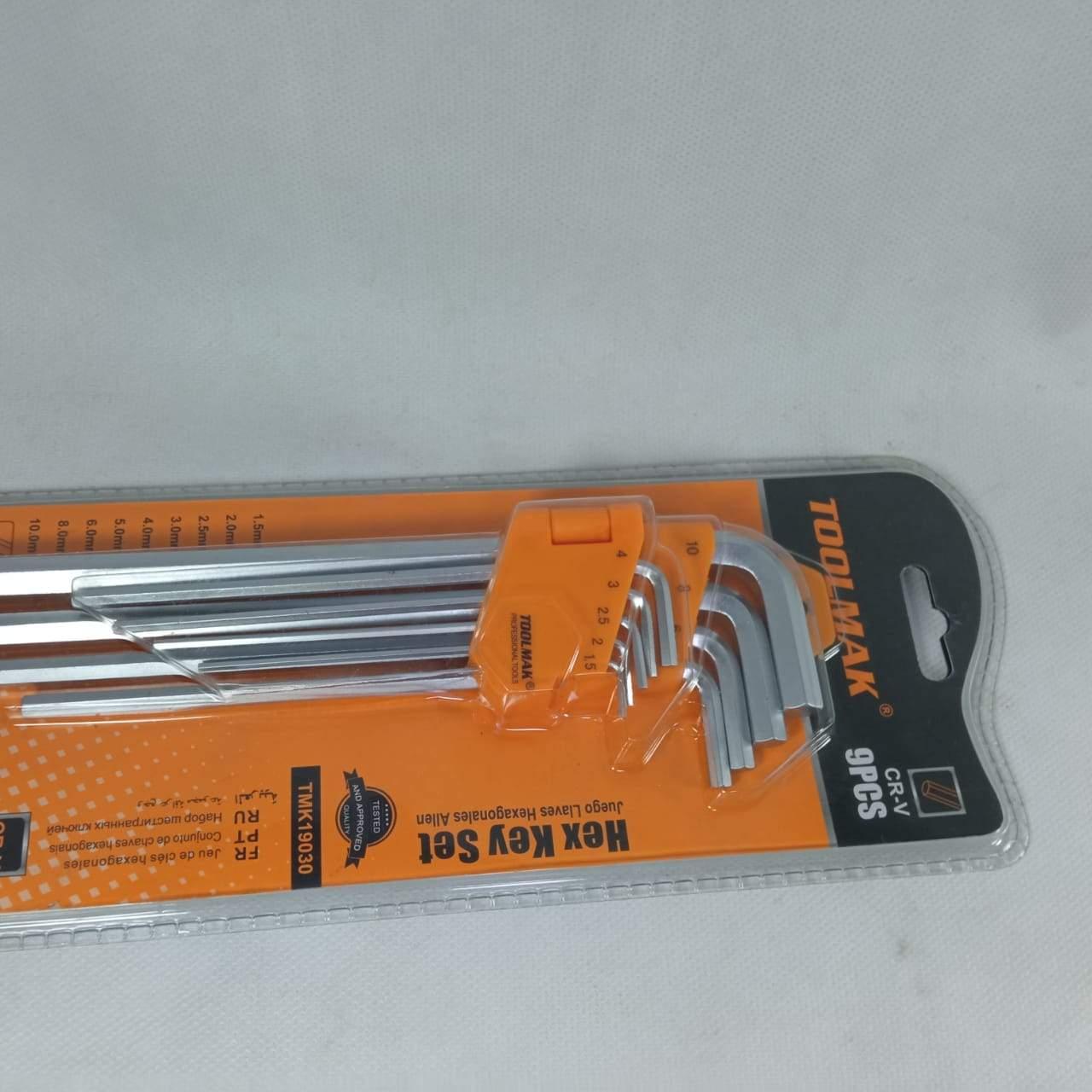 Tool Mak CR-V 9 Pcs Hex Key Set In Pakistan - industryparts.pk