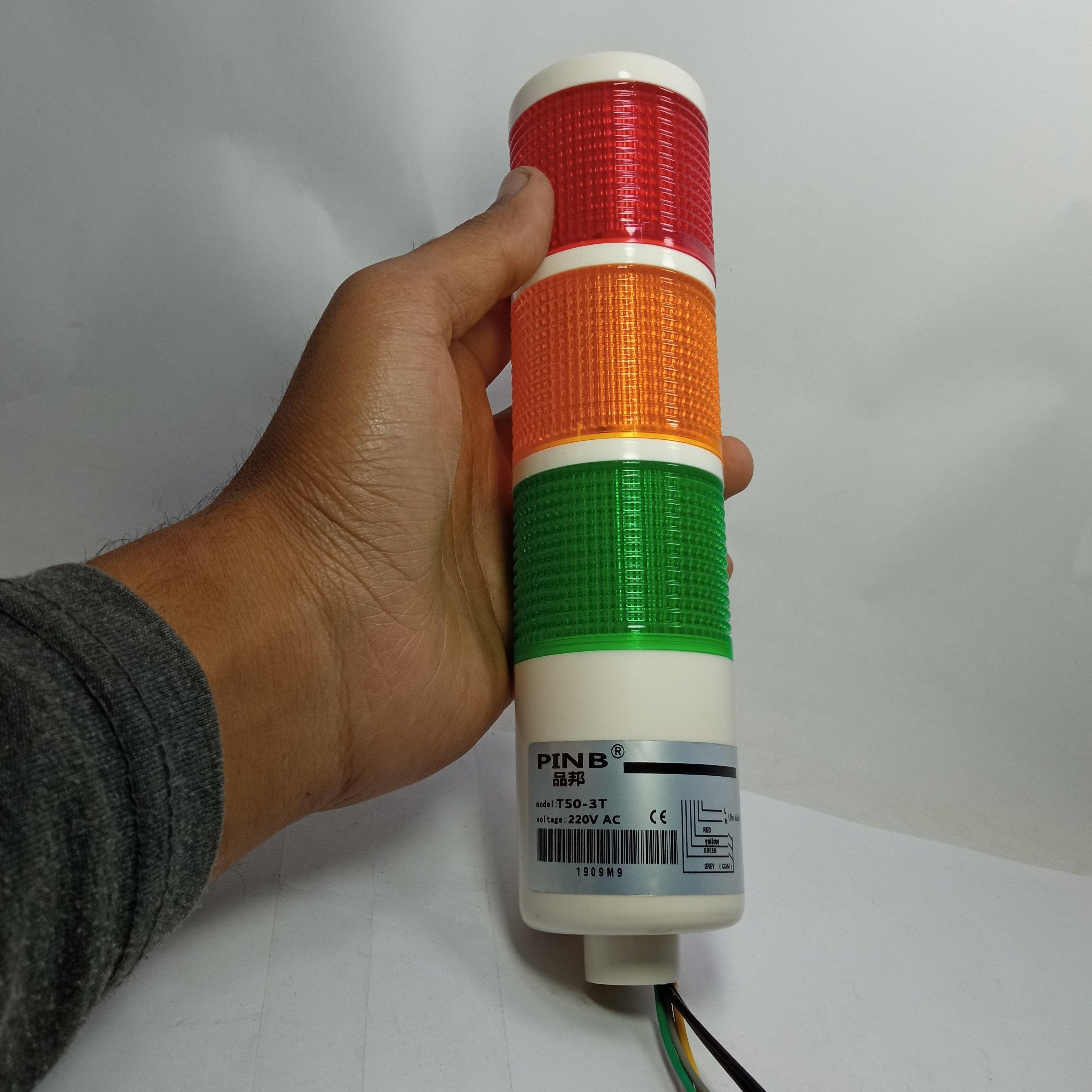 LED Industrial Signal Tower Light 3 Colors Flash LED Light Warning Lamp for CNC Machines - industryparts.pk