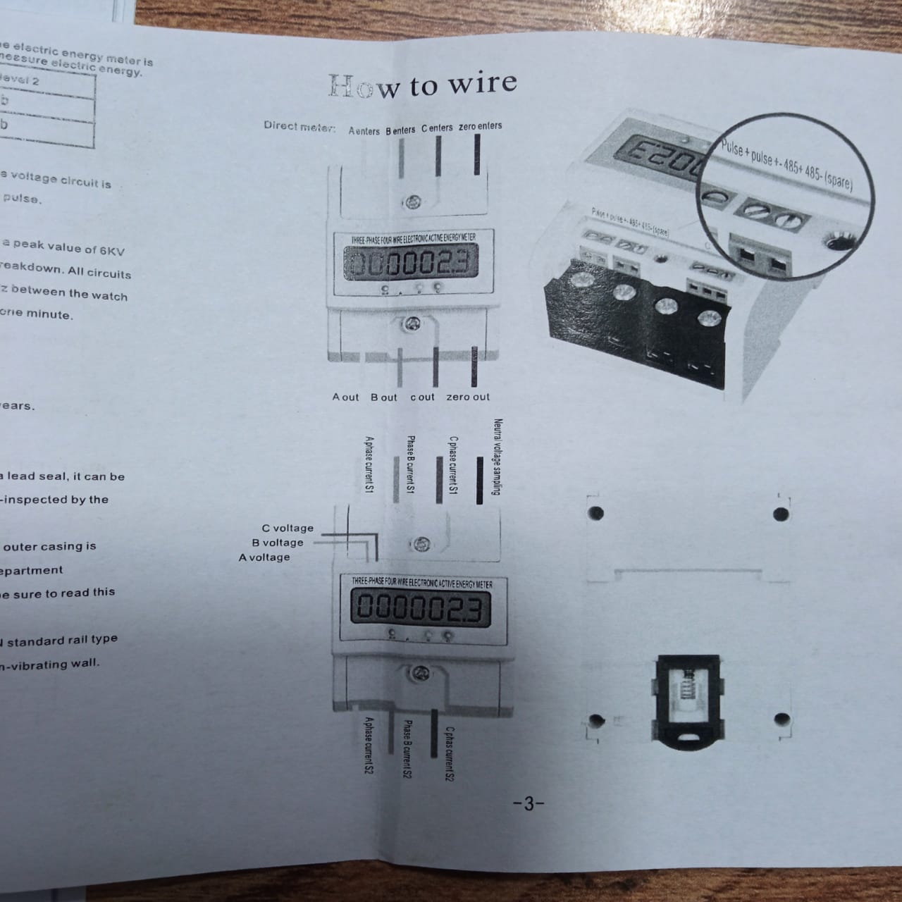 Sub Meter Digital Mora KWH Three Phase meter in Pakistan