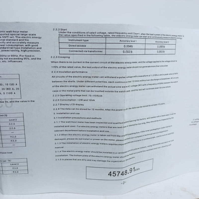 Sub Meter Digital Mora KWH Three Phase meter in Pakistan