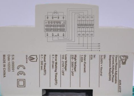 AVR-63TF 63A Three Phase Adjustable Currant, Voltage, Phase Sequence Relay in Pakistan