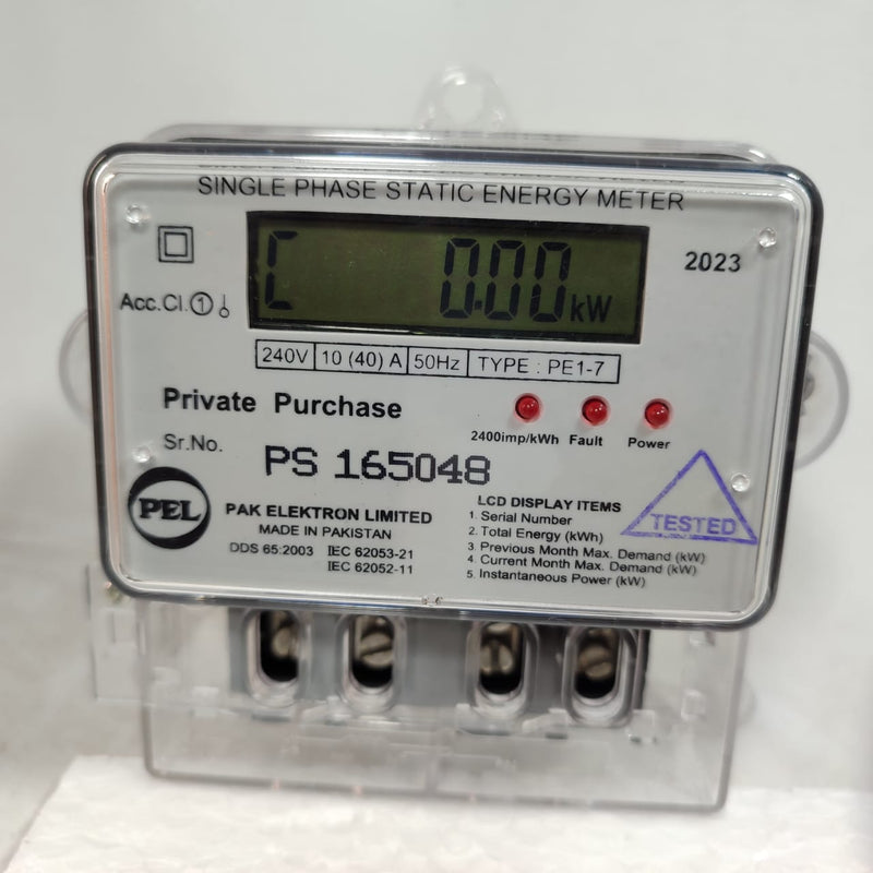 PEL Digital Energy Meter Single Phase in Pakistan