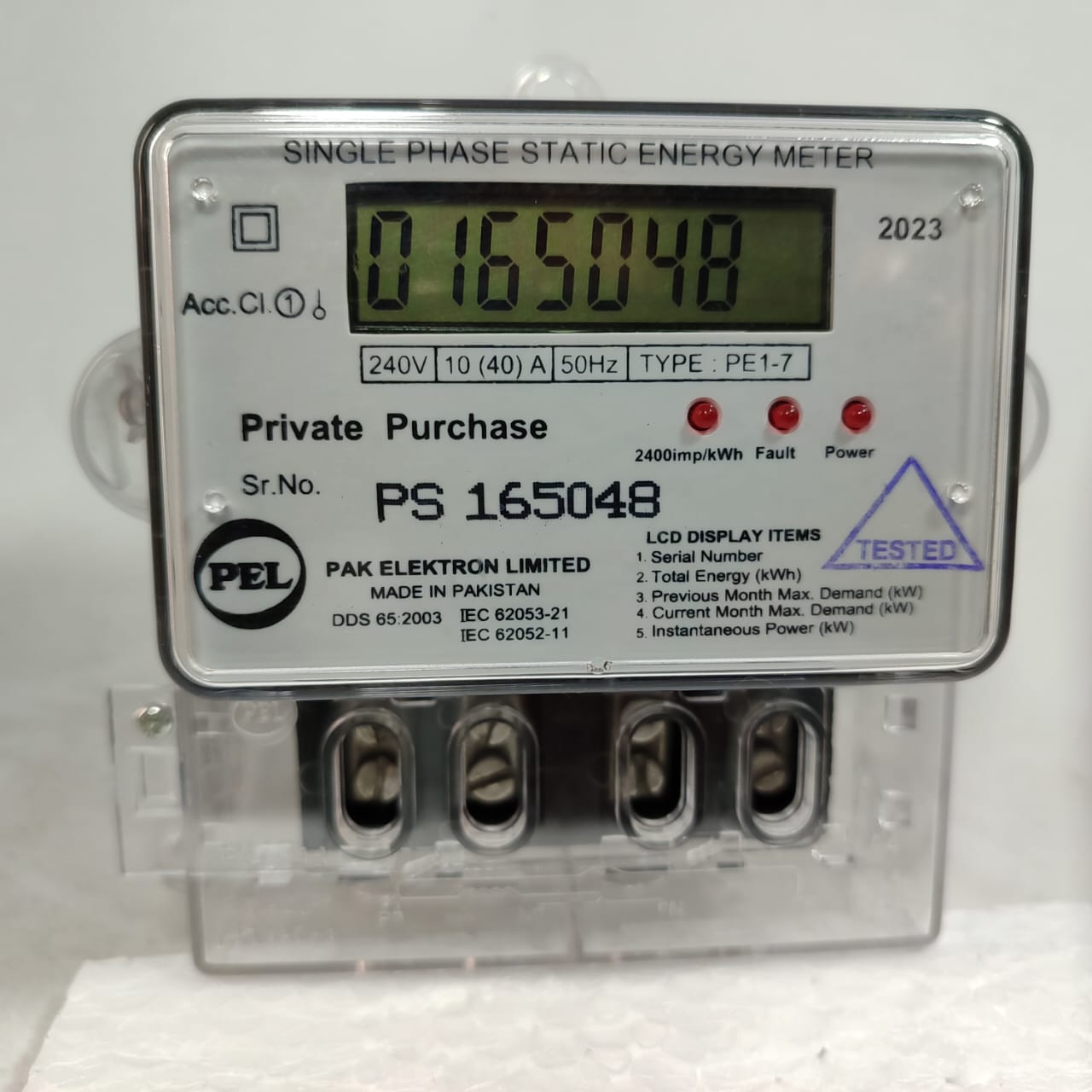 PEL Digital Energy Meter Single Phase in Pakistan