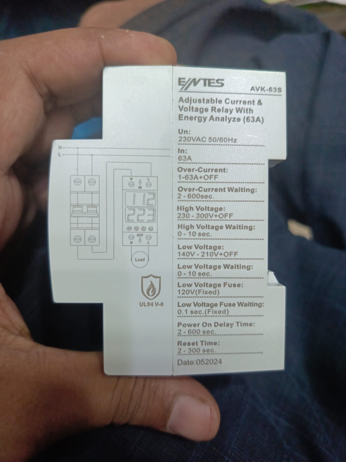 The ENTES AWK-63S Adjustable Current and Voltage Relay (63A) in Pakistan