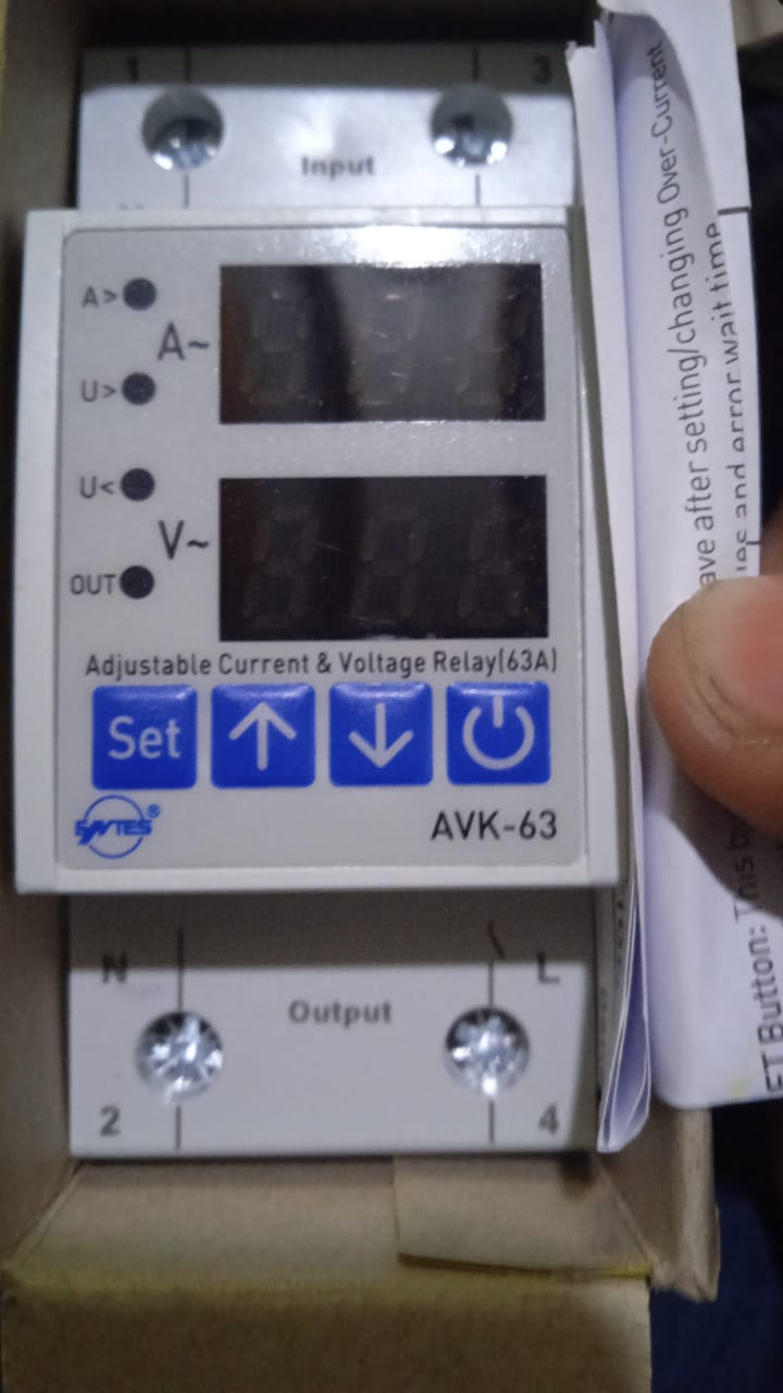 ENTES AVK-63 Adjustable Over & Under Voltage and Current Protection Relay in Pakistan
