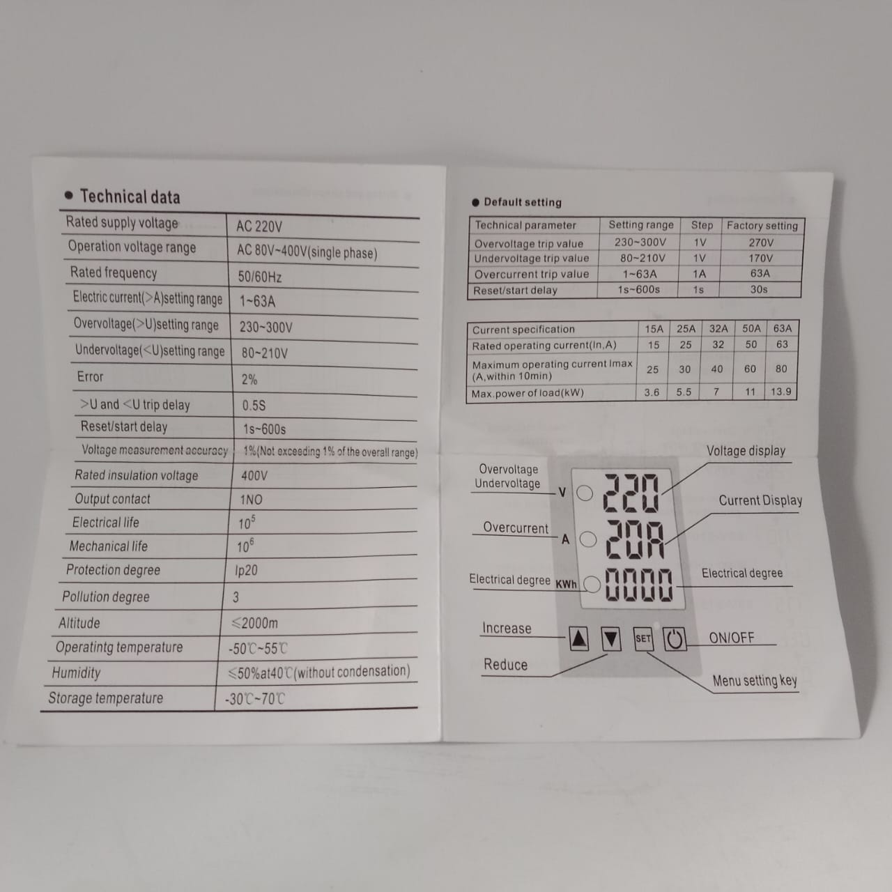 TENSE TEN-63A Multi-Function Protector in Pakistan