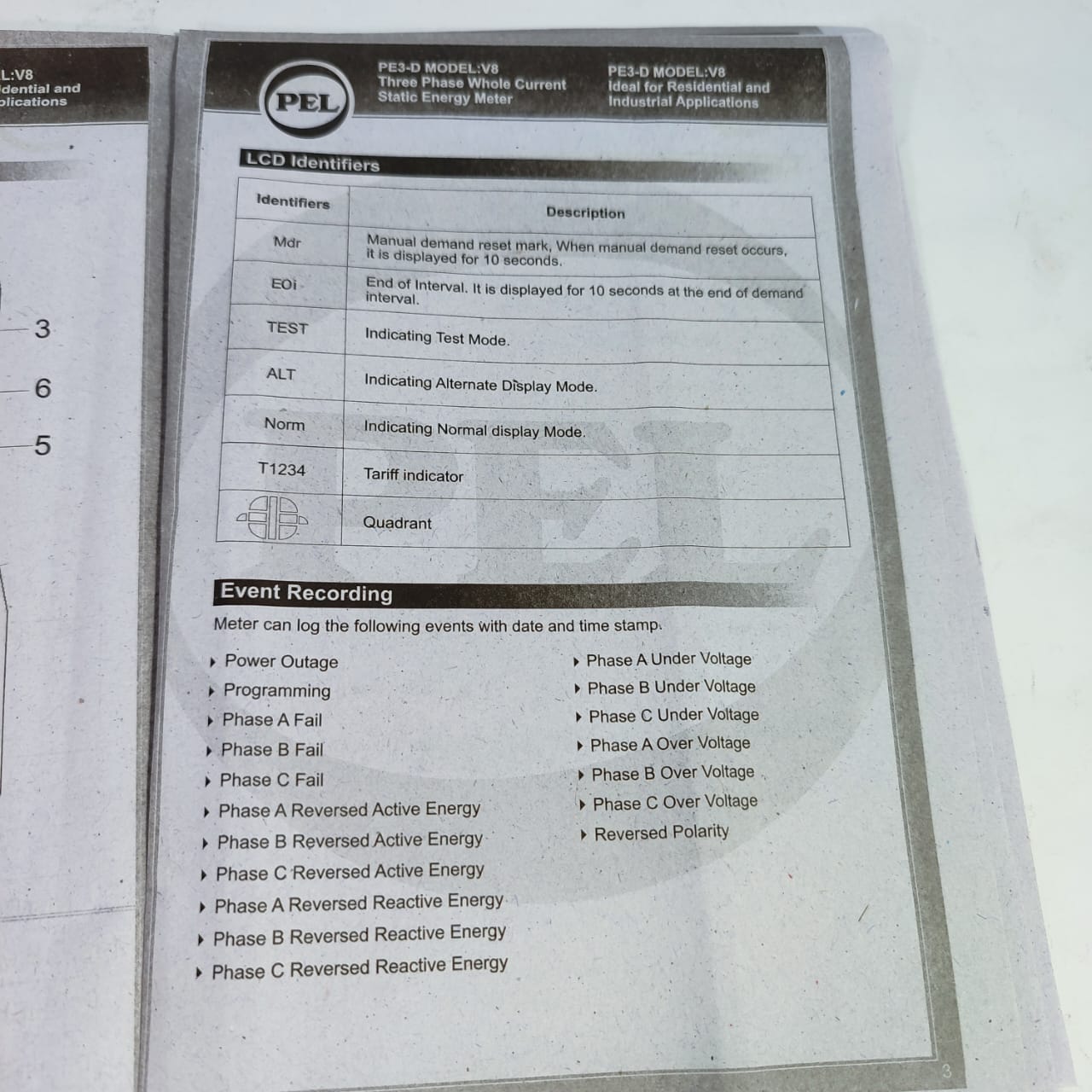 PEL Three Phase Static Digital Energy Meter in Pakistan