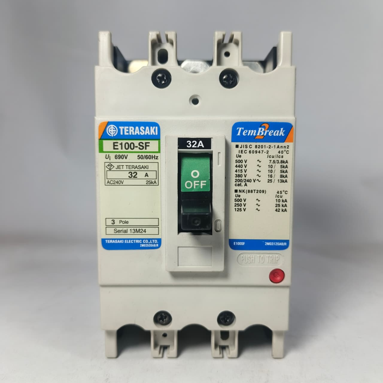 Moulded Case Circuit Breaker Ep100 NF MCCB Terasaki used  in Pakistan