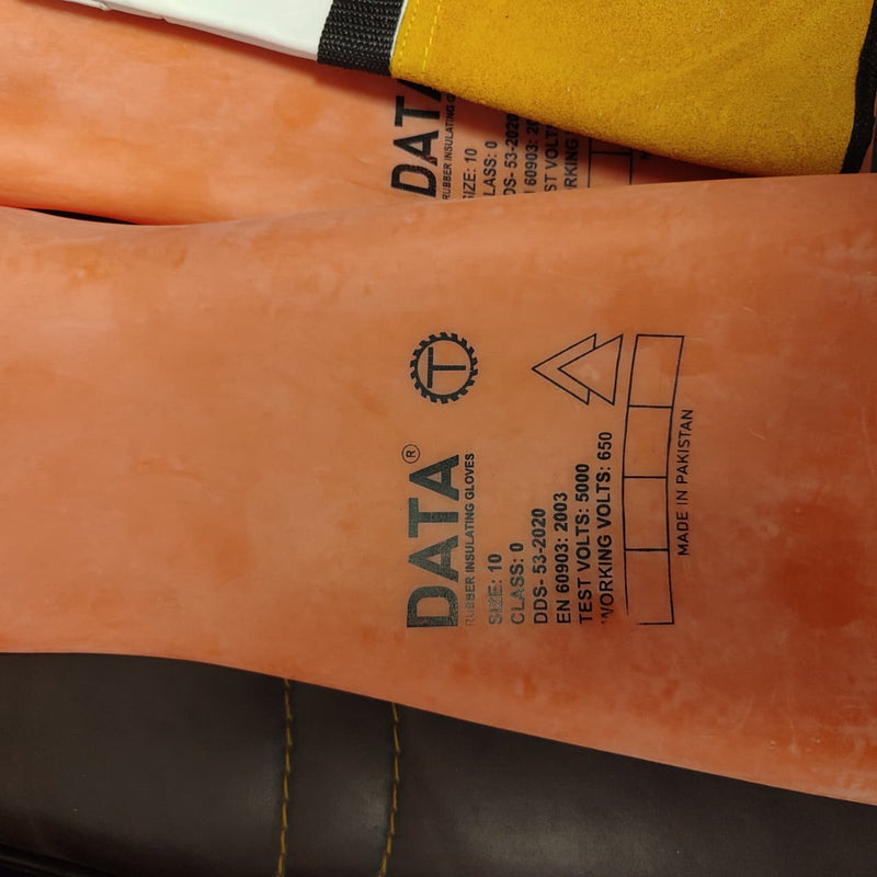 10 Inches Electric Insulating Rubber Gloves in Pakistan