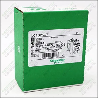 AC Contactor 3P LC1D25 LC1D25G7 LC1-D25G7 25A 120V AC coil in Pakistan - industryparts.pk