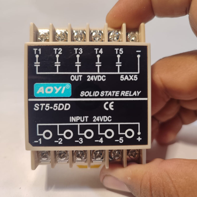 AOYI ST5‑5DD 5‑channel 24VDC solid state relay 5A×5