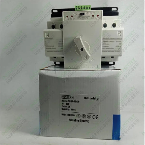 ATS MCB type Dual Power Automatic transfer switch TOMZN TOQ3-2P/63 in Pakistan - industryparts.pk