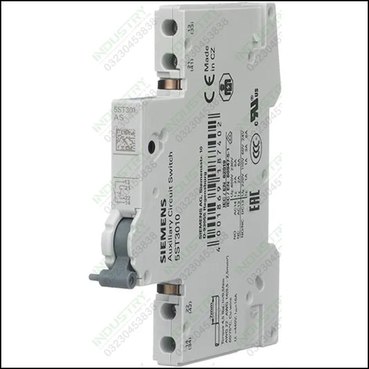 AUXILIARY SWITCH 2NC FOR MCB 5SL, 5SY, 5SP, ONOFF-SW.5TL1, RCBO 5SU1, RCD 5SV, 2NC, AC/DC in Pakistan - industryparts.pk