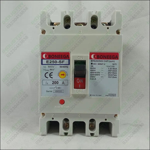 Boneega MCCB Tem Break in Pakistan - industryparts.pk