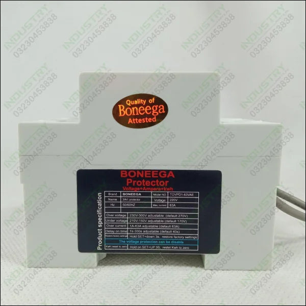 Boneega Protector Adjustable Over and Under Voltage Protective Device TOVPD1-63VAE in Pakistan - industryparts.pk