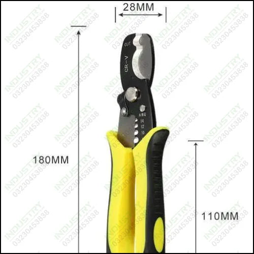 BOSI Steel 7 Inch AWG 1.6-3.2 Wire Stripper Cable Cutter Combined Plier - industryparts.pk