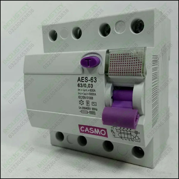 Casmo AES-63 Magnetic Earth Leakage Circuit Breaker in Pakistan - industryparts.pk