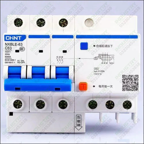 CHINT AC230/400V NXBLE-63 3P Residual Current Device in Pakistan - industryparts.pk