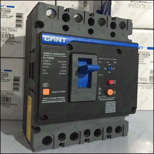 Chint Leakage Molded Case Circuit Breaker NXMLE-160S/4300A 160A A Air Switch in Pakistan - industryparts.pk
