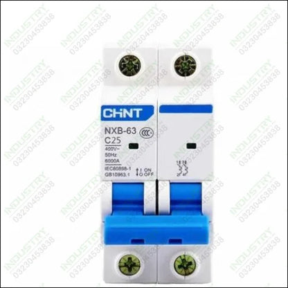 CHINT MCB NXB-63 2 POLE 6 KA CIRCUIT BREAKER in Pakistan - industryparts.pk