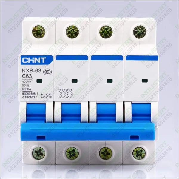 CHINT MCB NXB-63 4 POLE 6 KA CIRCUIT BREAKER in Pakistan