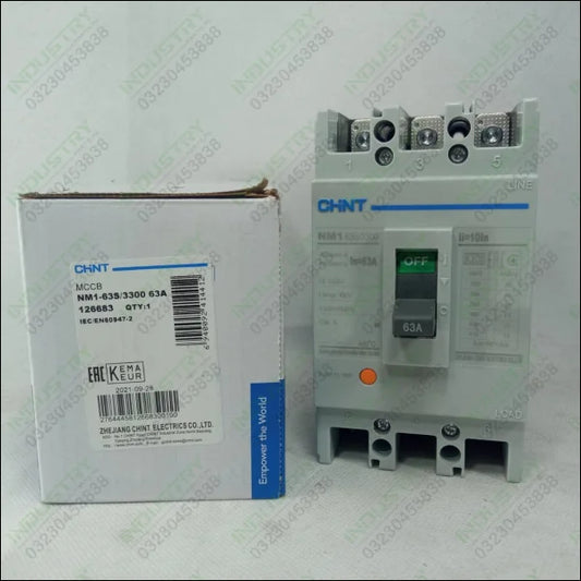 Chint Molded Case Circuit Breaker 3 Pole MCCB 63A in Pakistan - industryparts.pk