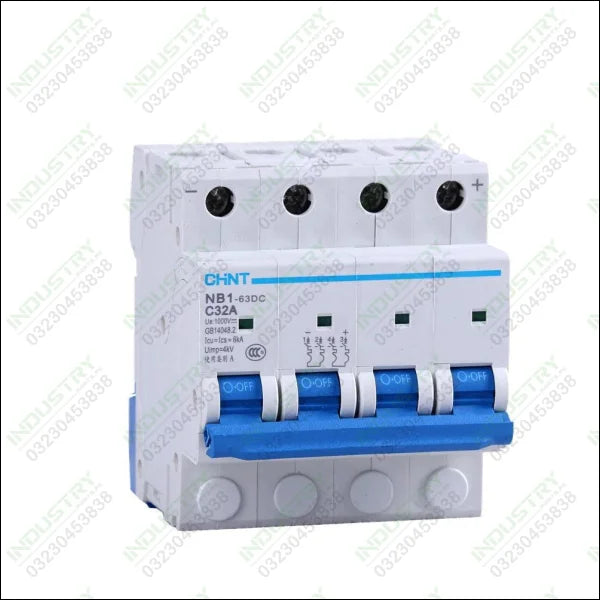 CHINT NB1-63 DC 4 Pole 32A/1000V Switch Solar Mini Circuit Breaker in Pakistan - industryparts.pk