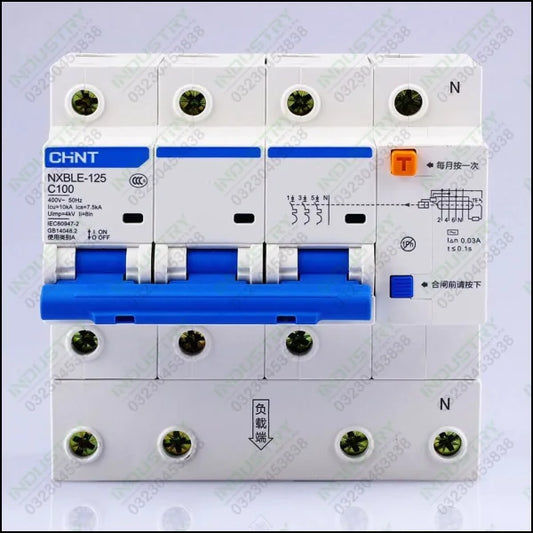 CHNT CHINT NXBLE-125 3P+N Small Earth Leakage Circuit Breakers in Pakistan - industryparts.pk