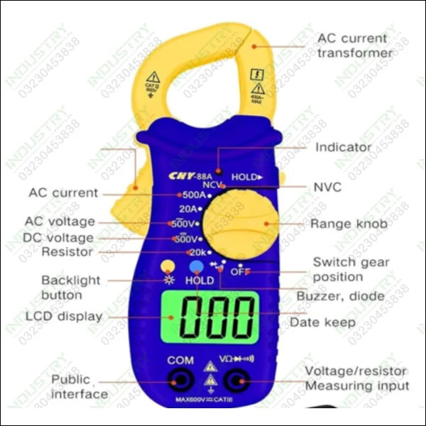 CHY 88G AC Digital Clamp Ammeter & Multimeter in Pakistan