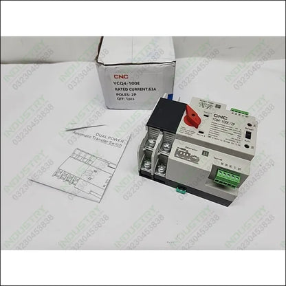 CNC 2P 63A 100A Din Rail ATS Dual Power Automatic Transfer Switch Electrical Selector in Pakistan