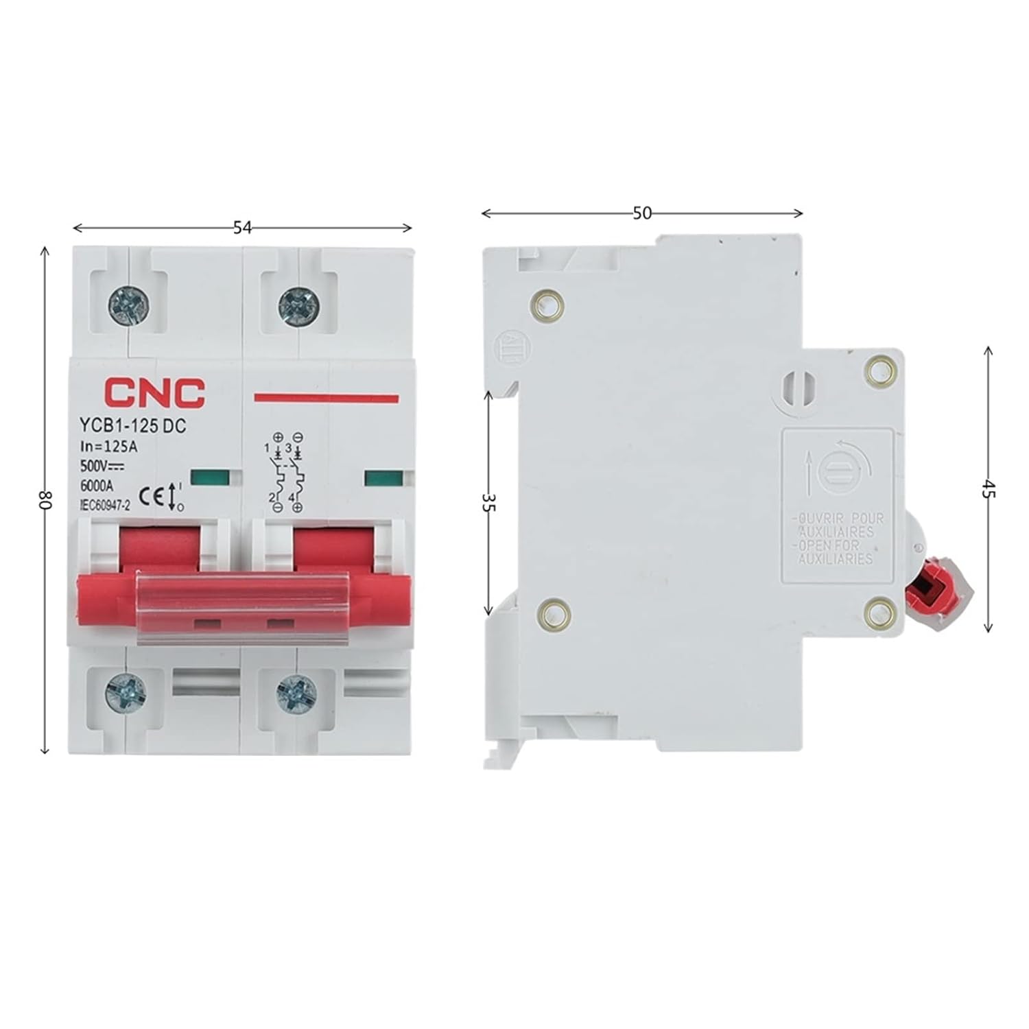 CNC YCB1-125-DC, YCM8-DC & YCM3DC Circuit Breakers for Batteries in Pakistan