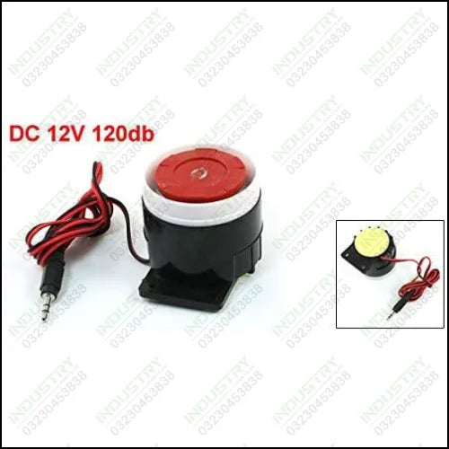 Continuous Sound Decibel Piezo Buzzer IC Alarm Speaker DC 12V 120db Black+Red CP - industryparts.pk