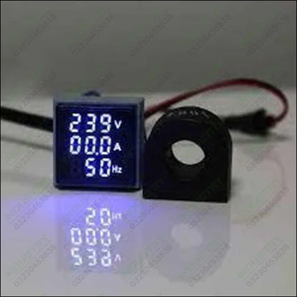 Digital 3 in 1 AC Ammeter, Voltmeter, Hz 22mm Digital Led Lamp Indicator in Pakistan - industryparts.pk