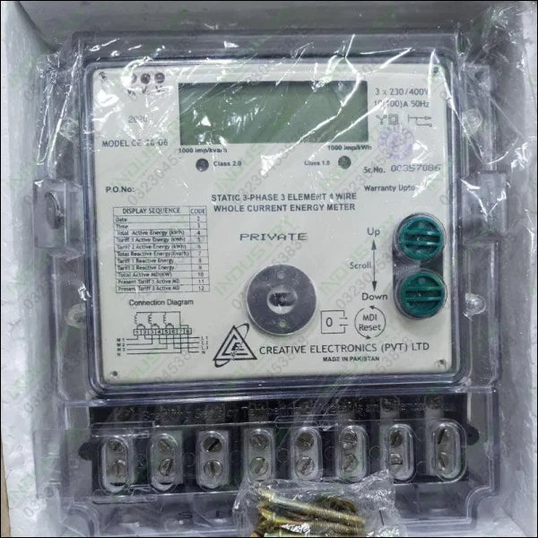 Digital Three Phase Energy Meter CREATIVE for Private in Pakistan - industryparts.pk