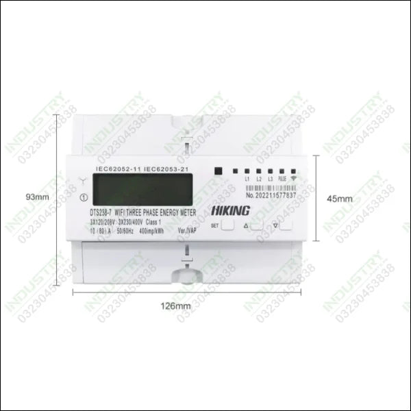 DTS238-7 WIFI Tuya APP Smart Bidirectional Three-Phase  Energy Meter in Pakistan