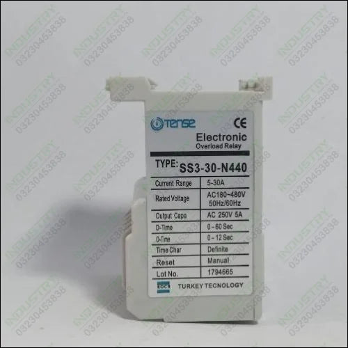 Electronic Over-Current Relay Tense-SS3-30 in Pakistan - industryparts.pk