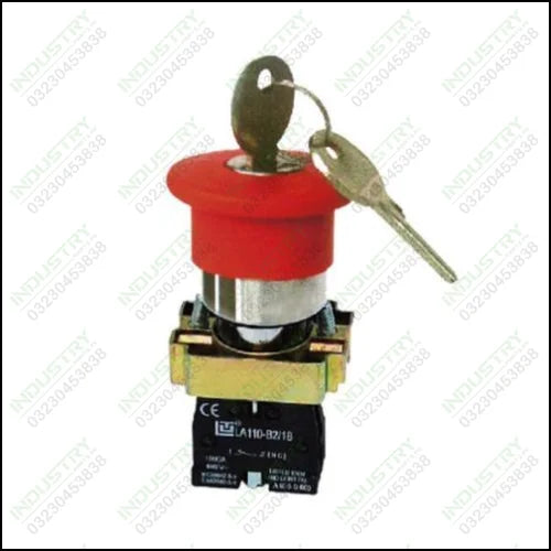 Emergency Stop Switch, SPST-NC, Push-Key Release, Screw Clamp, 6 A, 120 V - industryparts.pk