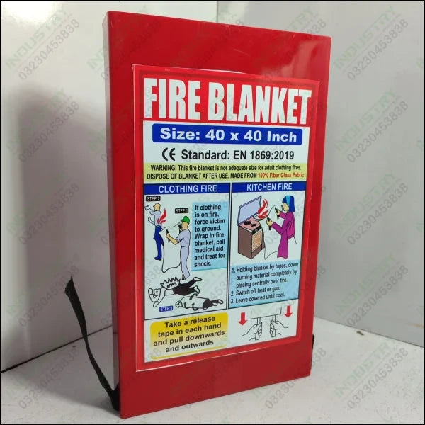 FIRE BLANKET EN 1869:2019 Size: 40 x 40-Inch in Pakistan