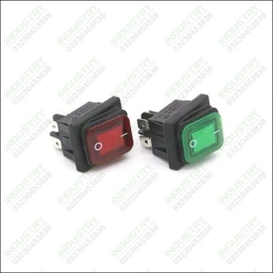 Green Colour Waterproof Latching Rocker Toggle Switch AC250V/16A in Pakistan - industryparts.pk