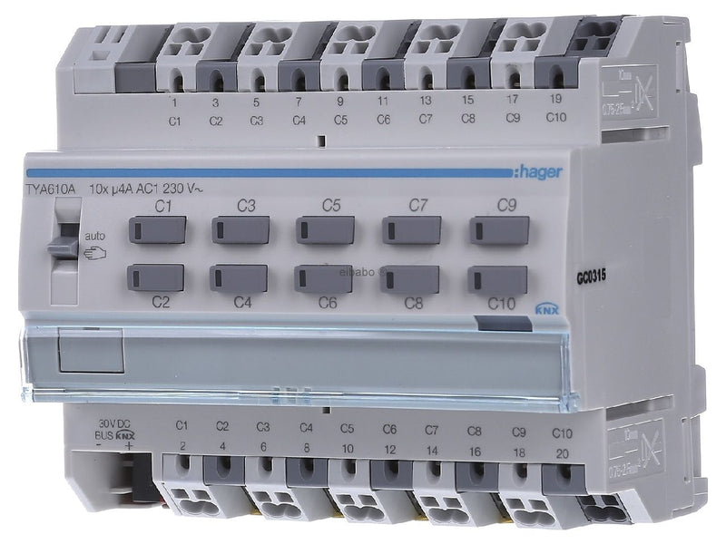 Hager TYA610A Channel Switch Shutter Actuator Output Module 4A 230V AC RMD in Pakistan